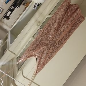 Rose gold sequin romper